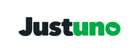 Justuno logo featuring the brand name in a modern font, with 'Just' in black and 'uno' in green.