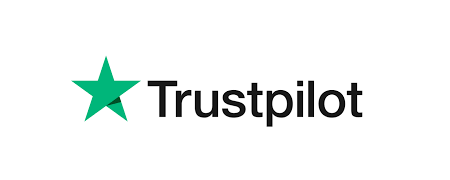 Trustpilot logo featuring a green star and the word 'Trustpilot' in bold black letters.
