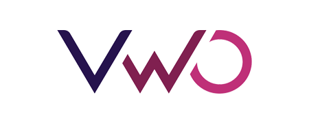 VWO logo featuring the letters V, W, and O in a modern design with a gradient color scheme transitioning from dark purple to pink.