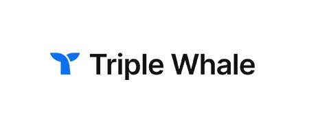 Logo of Triple Whale featuring a whale symbol in blue and the company name in black, set against a white background.